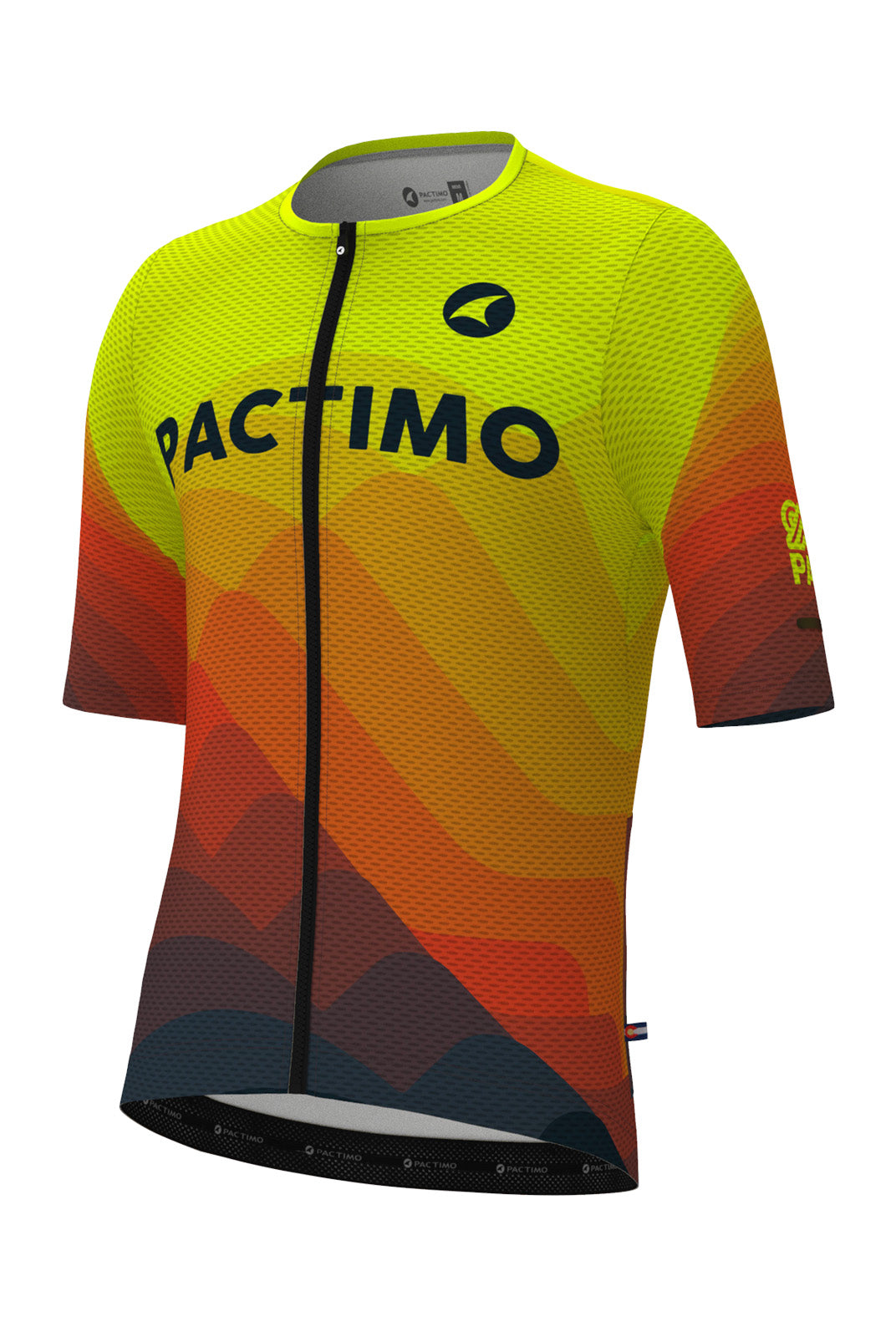 Men's Yellow Gradient Cycling Jersey