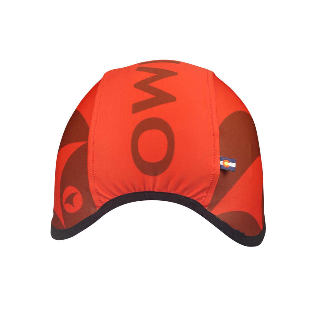 Red Winter Cycling Cap - Alpine Thermal Back View