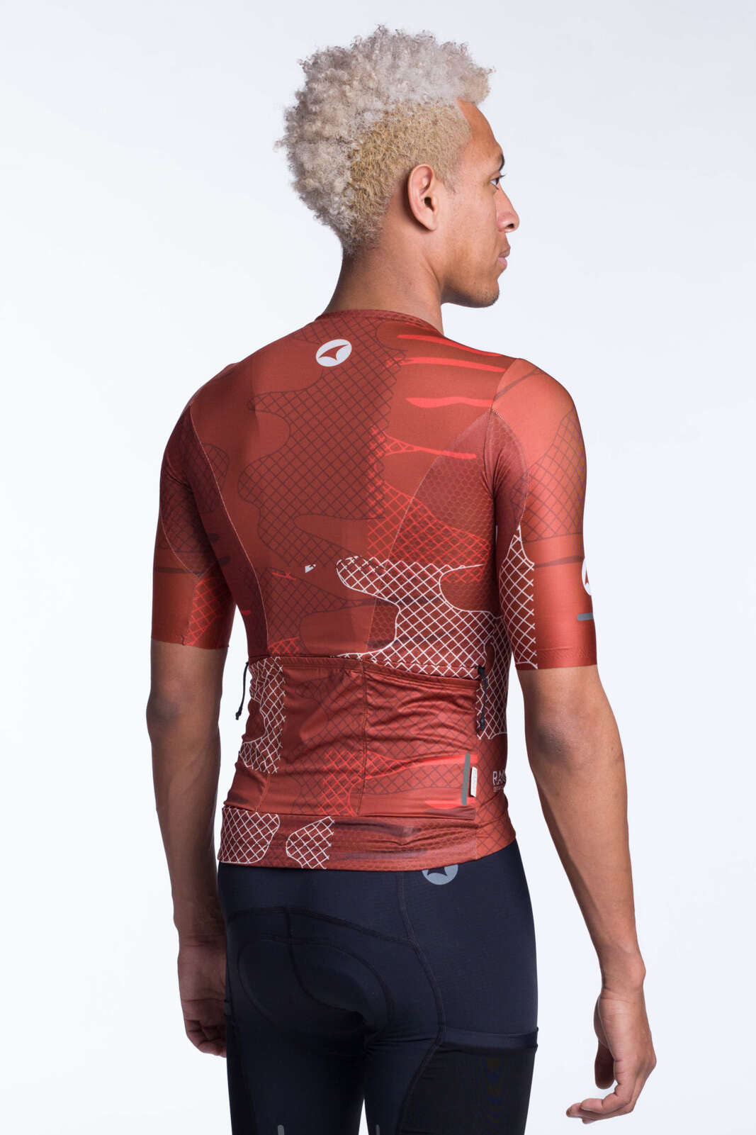 Men's Red Cargo Cycling Jersey - Back View