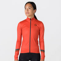 Women's Thermal Long Sleeve Cycling Jersey - Front View 
