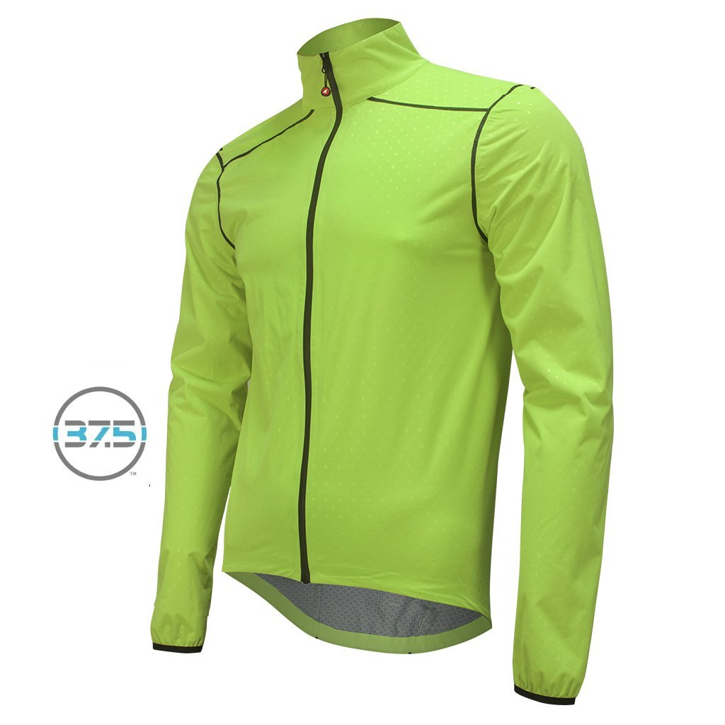 Breathable Waterproof Cycling Jacket For Men Front View #color_manic-yellow