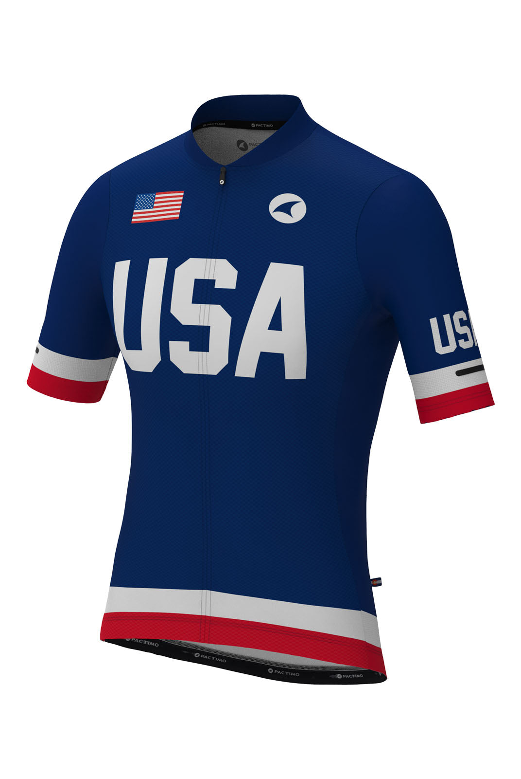 Men's Navy Blue USA Cycling Jersey - Ascent Aero Front View