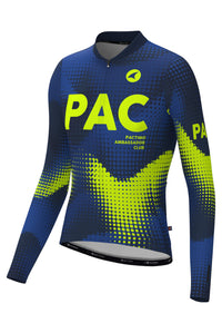 Men's PAC Aero Long Sleeve Cycling Jersey - Azure Front View