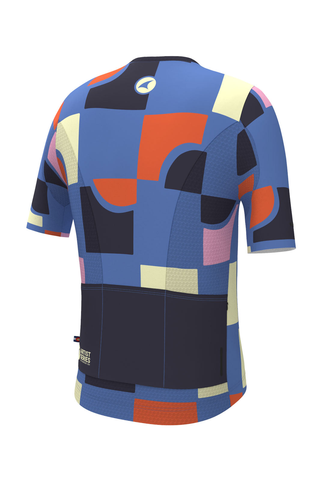 Men's Unique Cycling Jersey - Geo City Lilac Back View