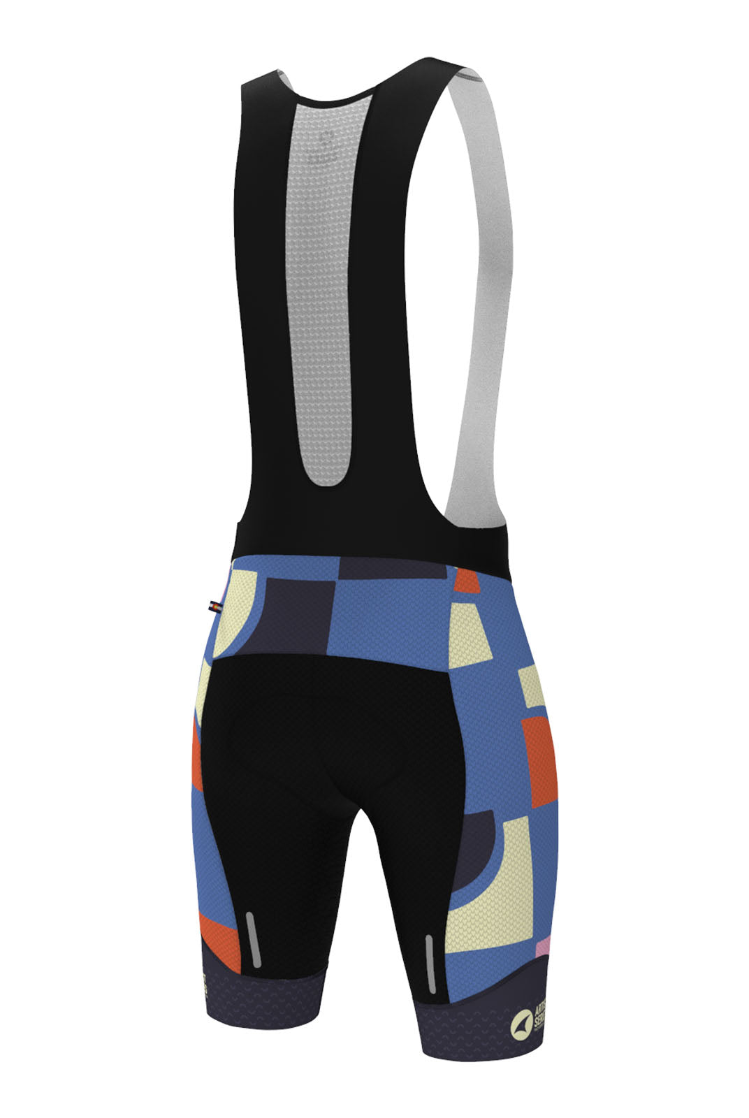 Men's Unique Cycling Bibs - Geo City Lilac Back View