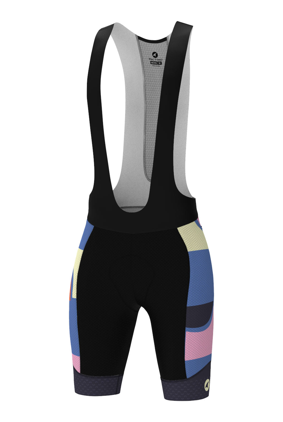 Men's Unique Cycling Bibs - Geo City Lilac Front View