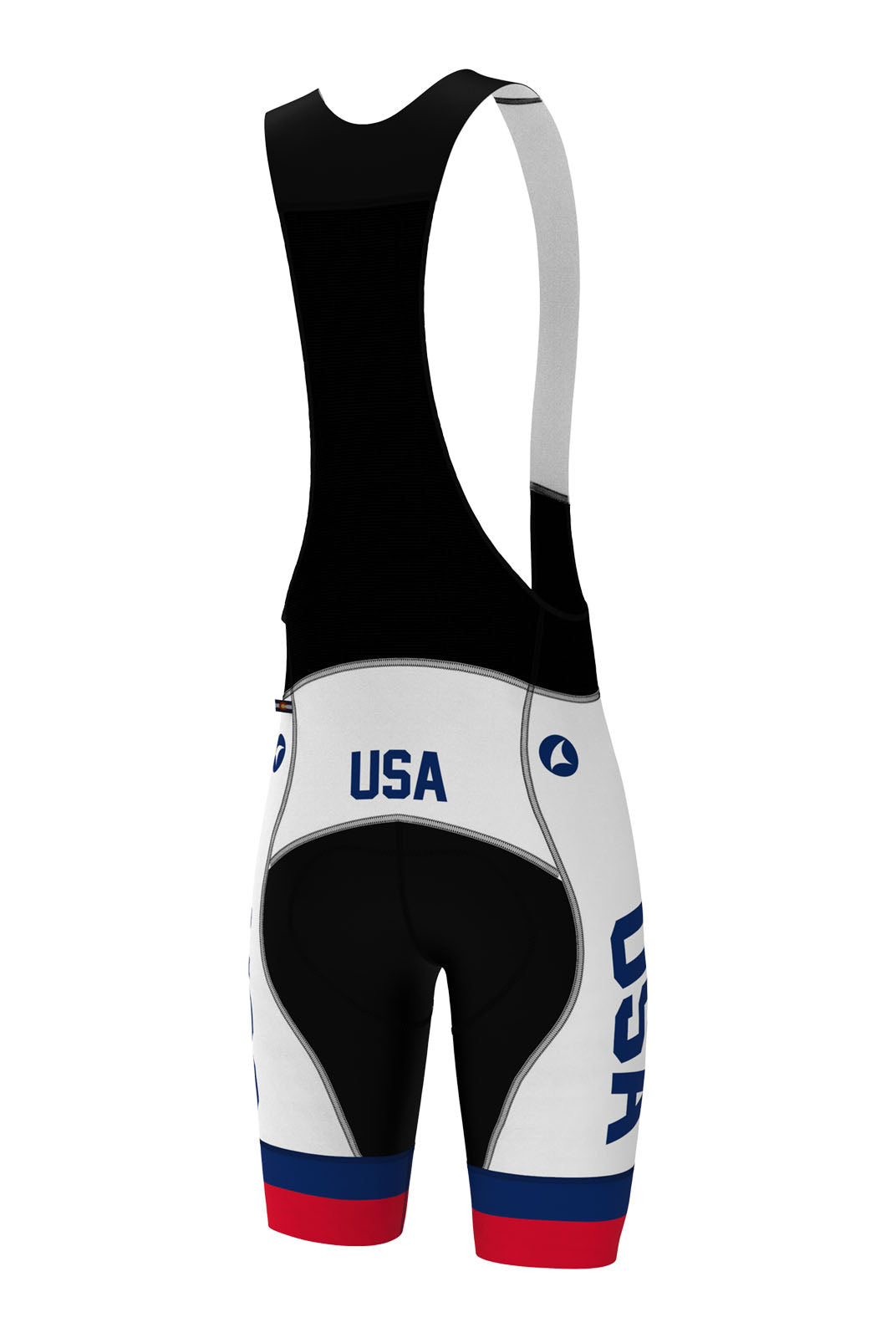 Men's USA White Cycling Bib - Back View