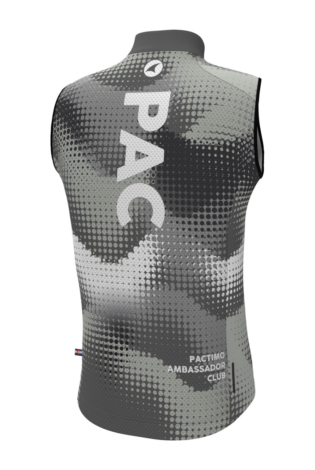 Men's PAC Cycling Wind Vest - Granite Back View