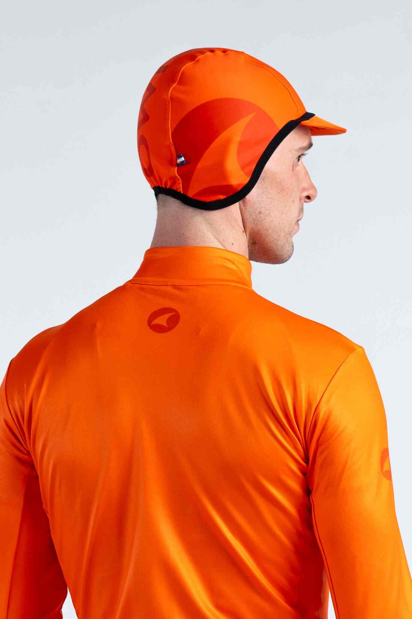 2023 Orange Alpine Thermal Cycling Cap - Back View