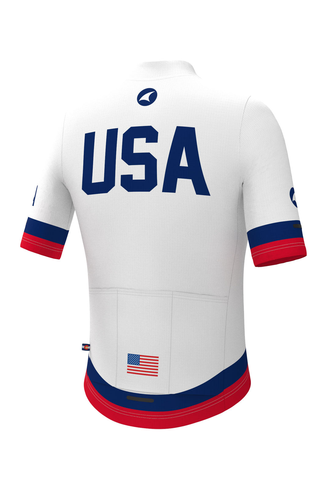 Women's White USA Cycling Jersey - Ascent Aero Back View