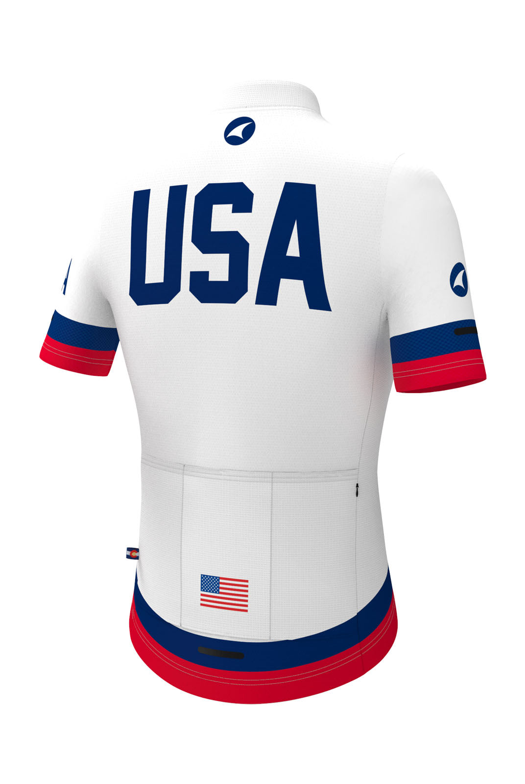 Women's White USA Bike Jersey - Back View