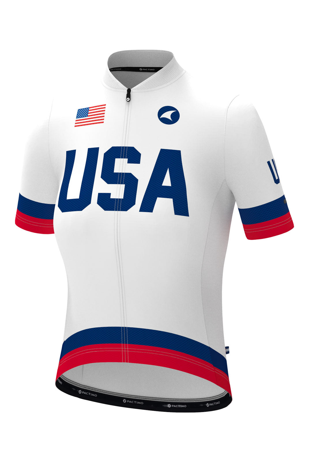 Women's White USA Bike Jersey - Front View