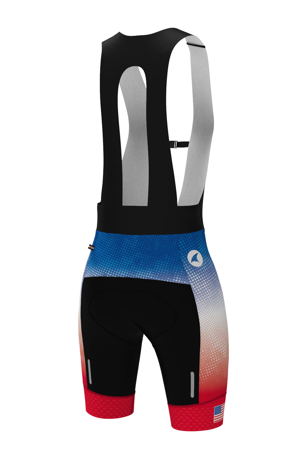 Women's USA Rocket Pop Cycling Bibs - Back View