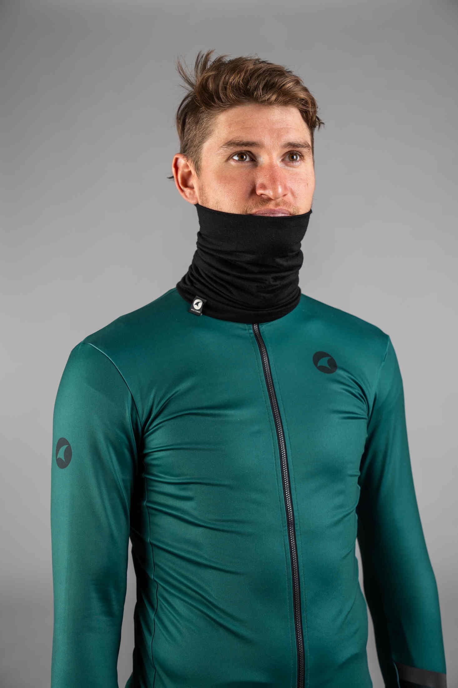 Black Merino Wool Cycling Neck Gaiter 