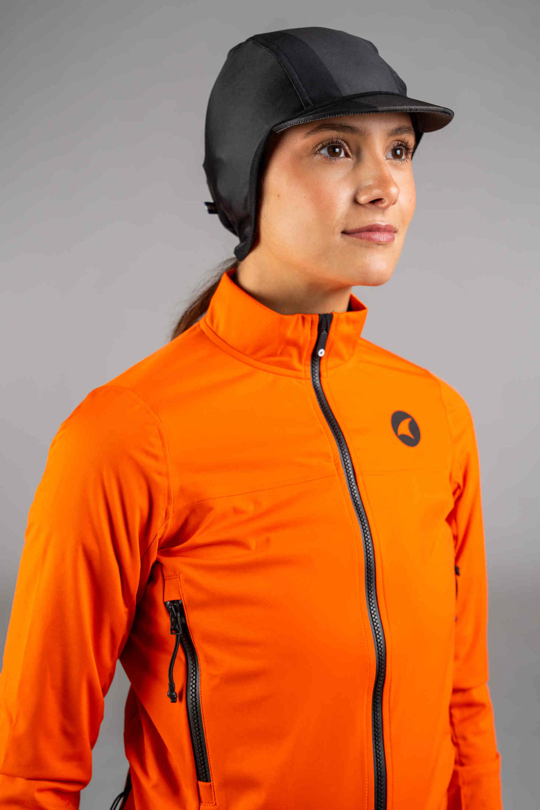 Black Alpine Thermal Cycling Cap - Front View