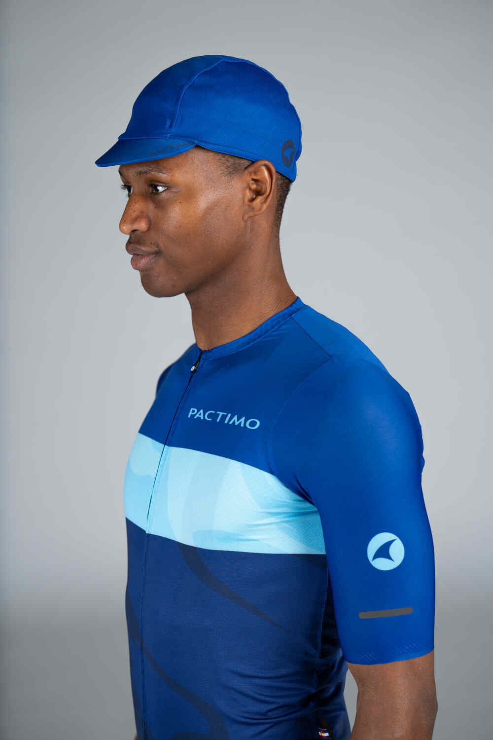 Blue Cycling Cap - Side View