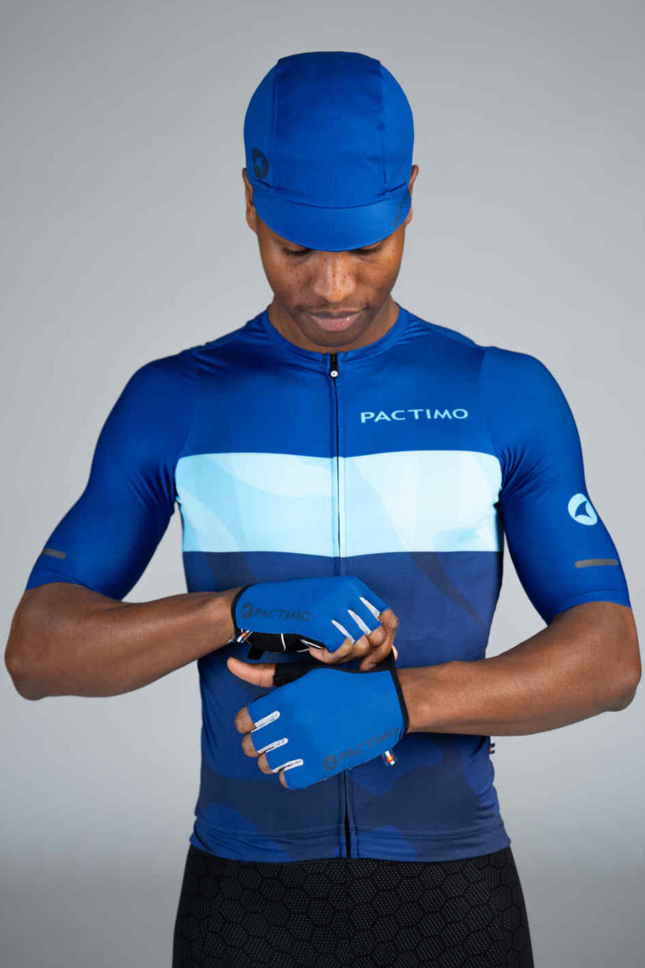 Blue Cycling Gloves