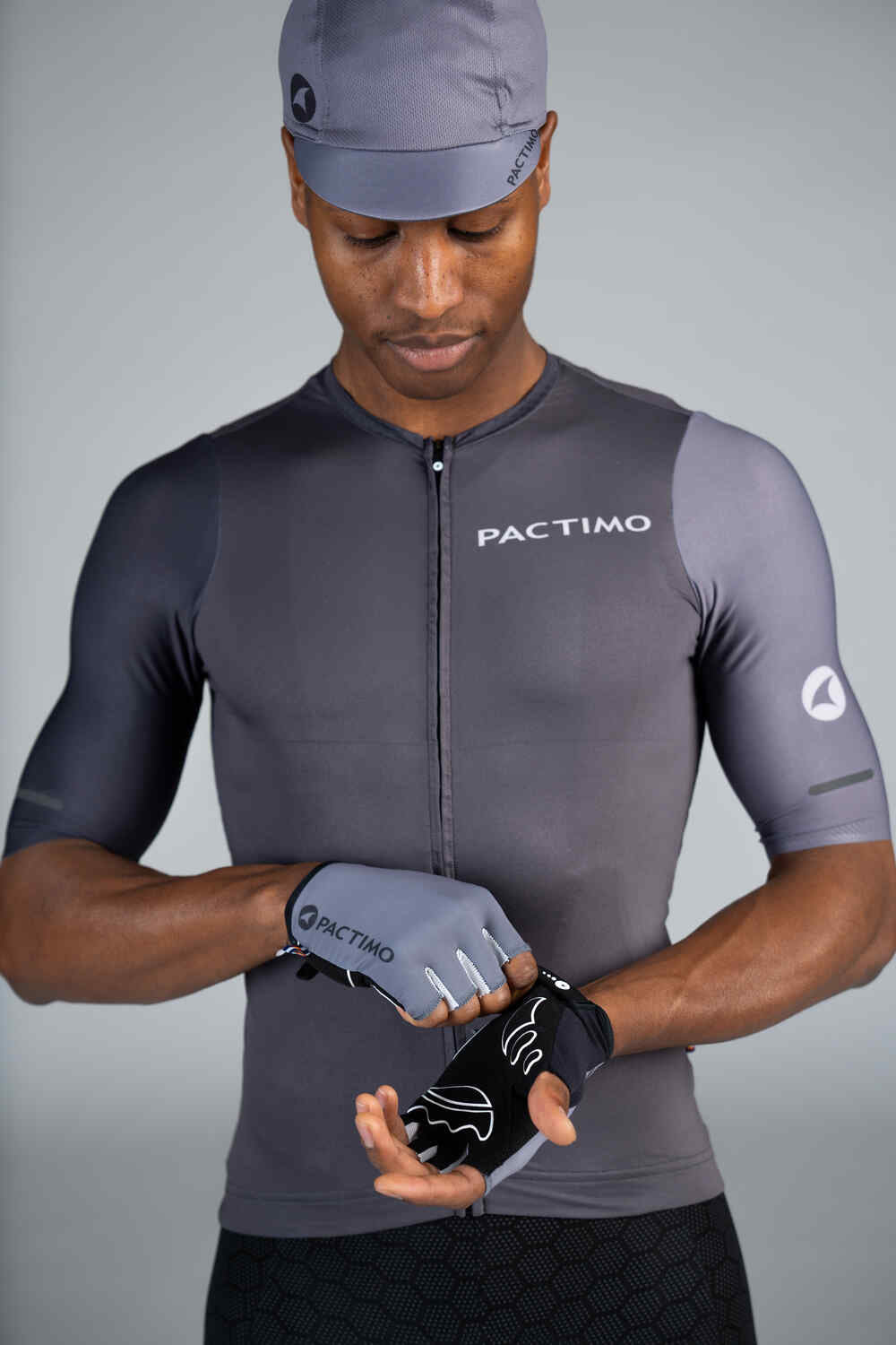 Gray Bike Gloves - Palm