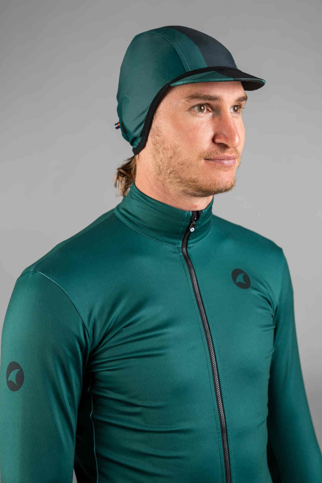 Green Alpine Thermal Cycling Cap - Front View