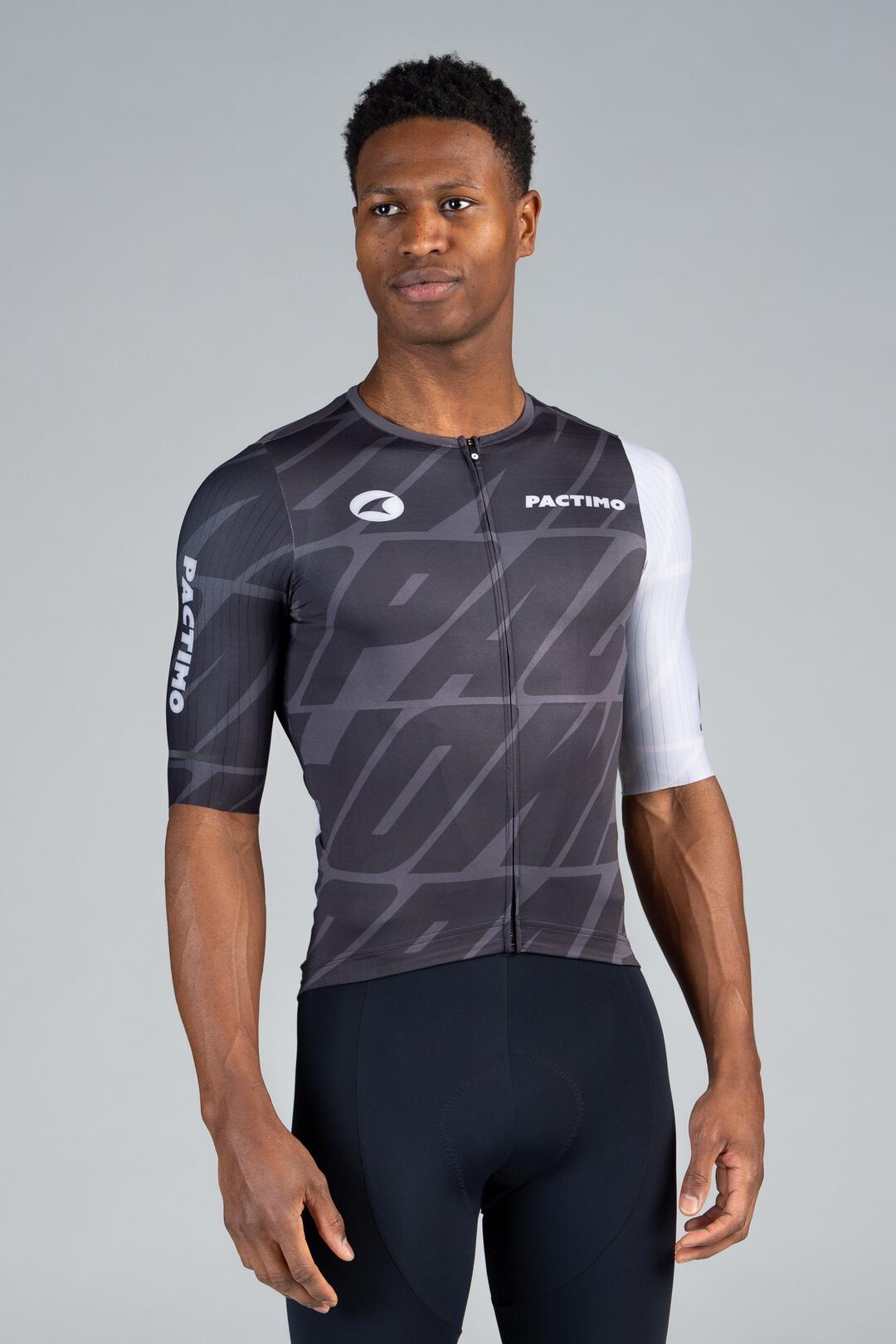 Men's Black Flyte Cycling Jersey - Front View