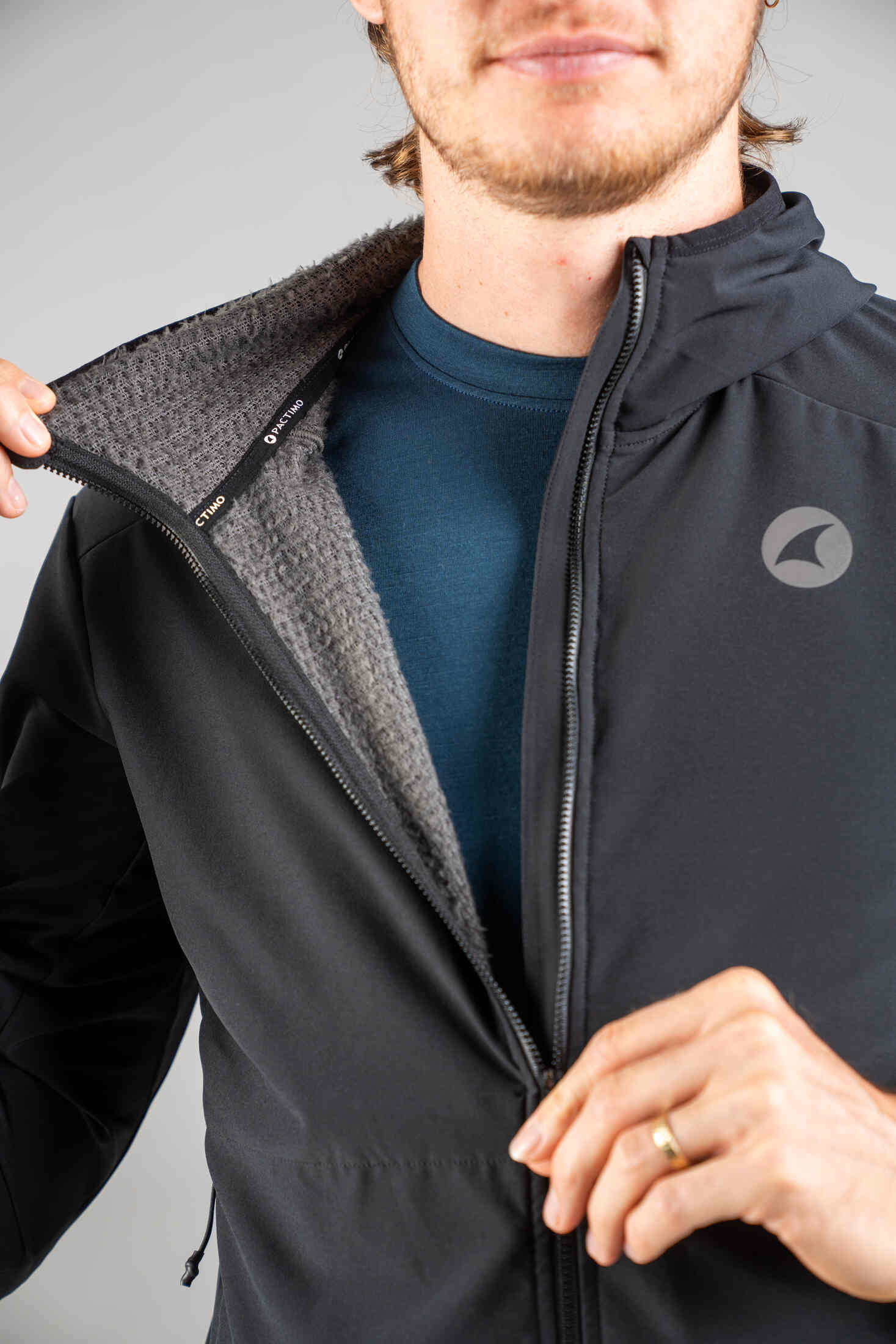 Men's Black Insulated Cycling Jacket - Alpha Core Insulation