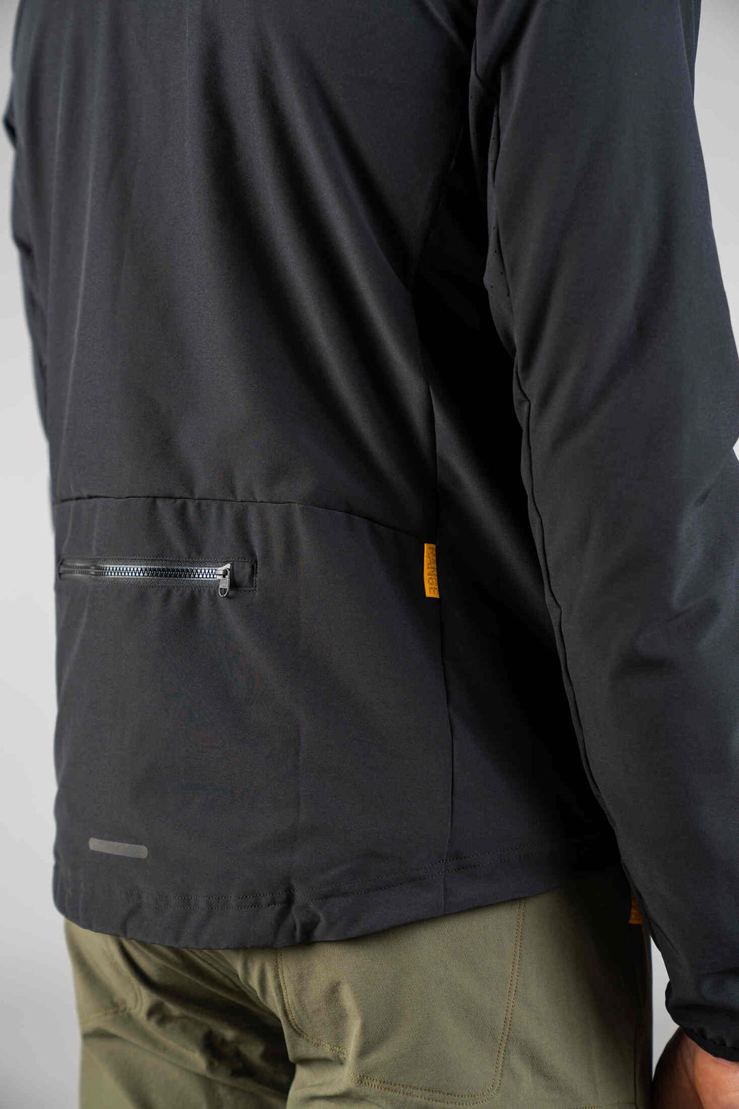 Men's Black Insulated Cycling Jacket -  Back Pocket