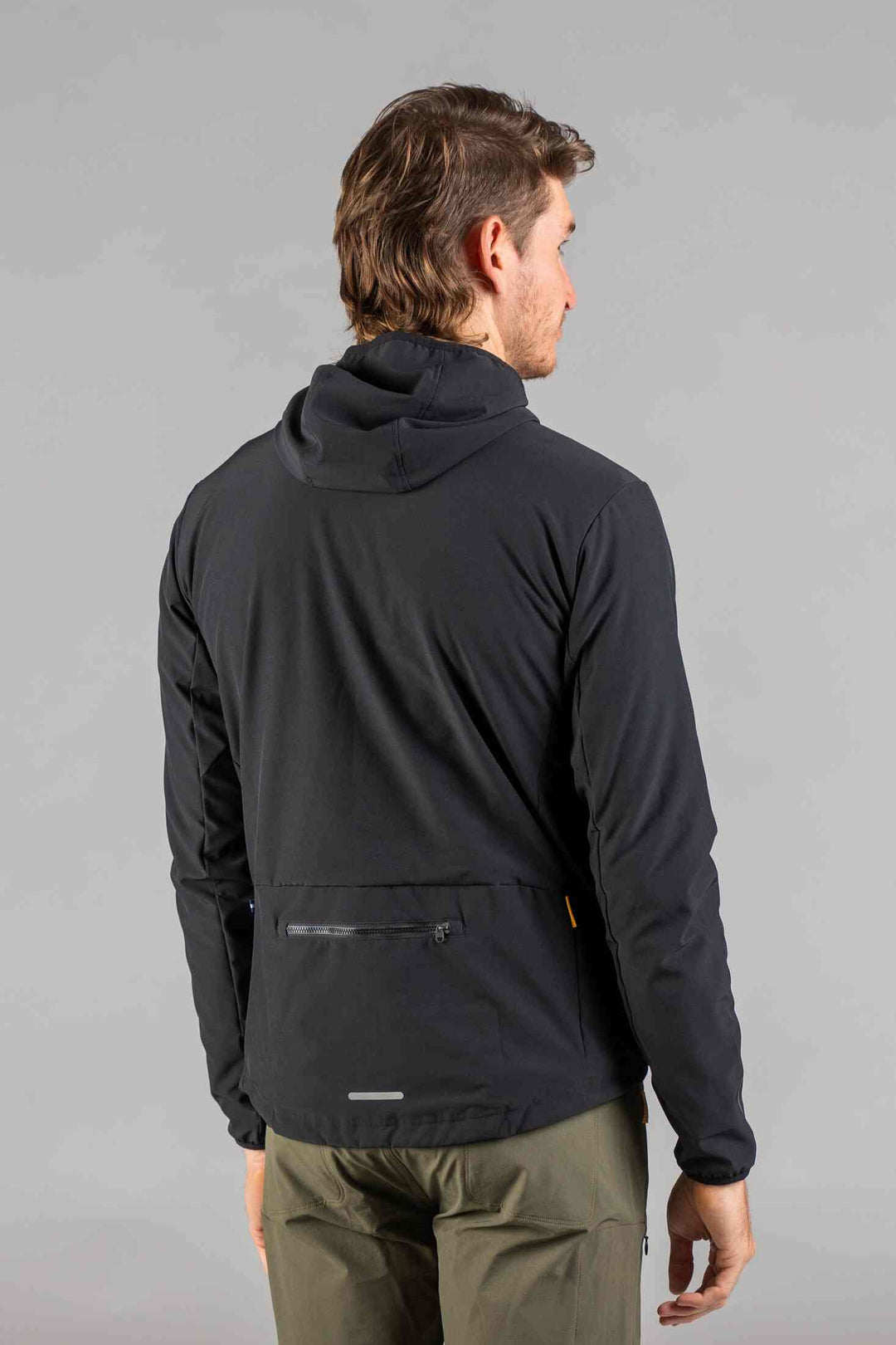 Men's Black Insulated Cycling Jacket - Back View