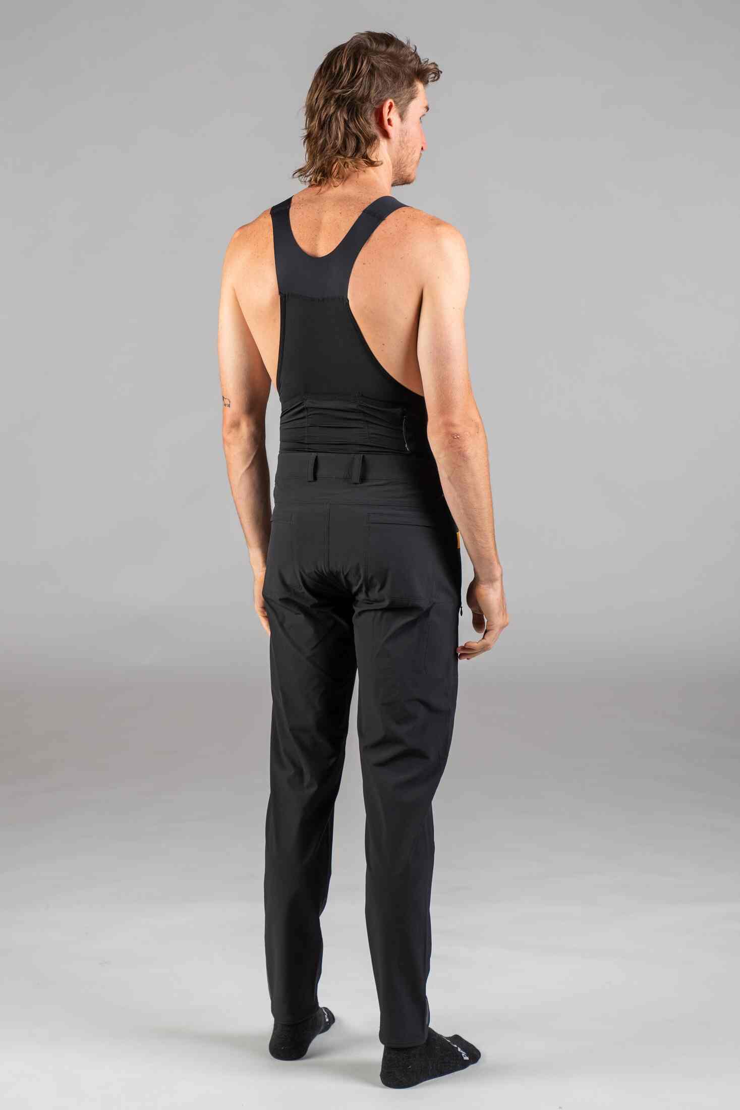 Men's black Mountain Bike Pants - Back View