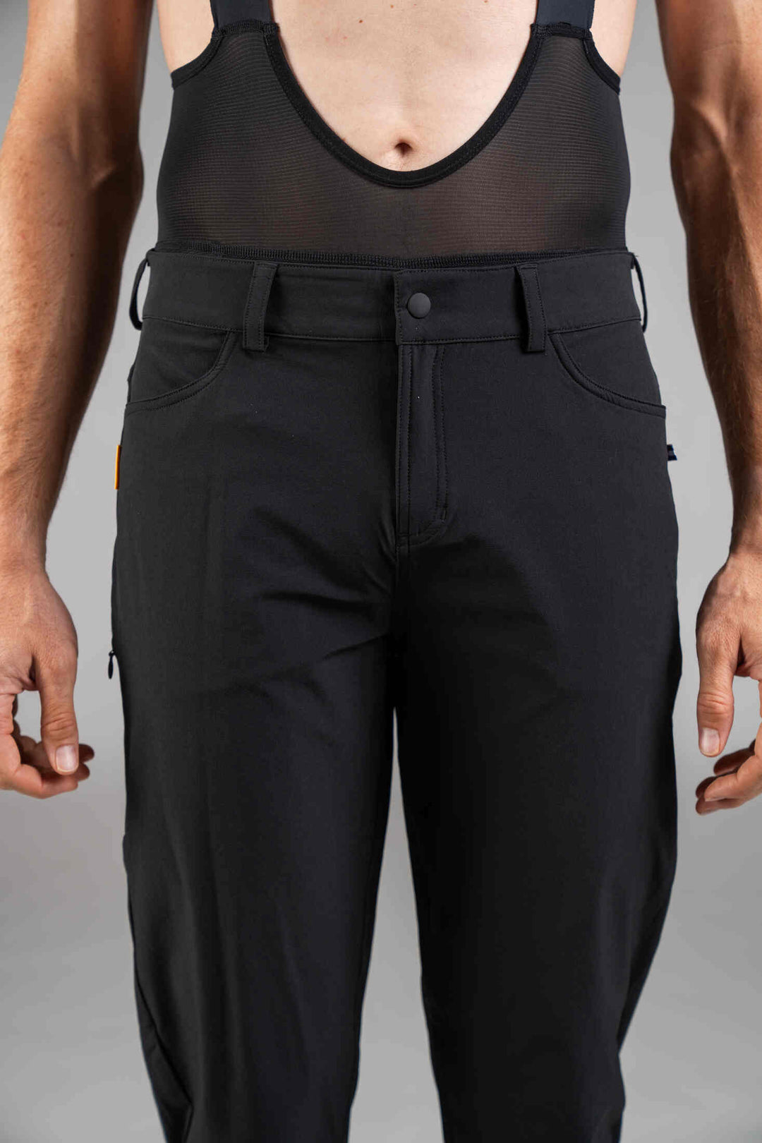 Men's black Mountain Bike Pants - Waist Close-Up