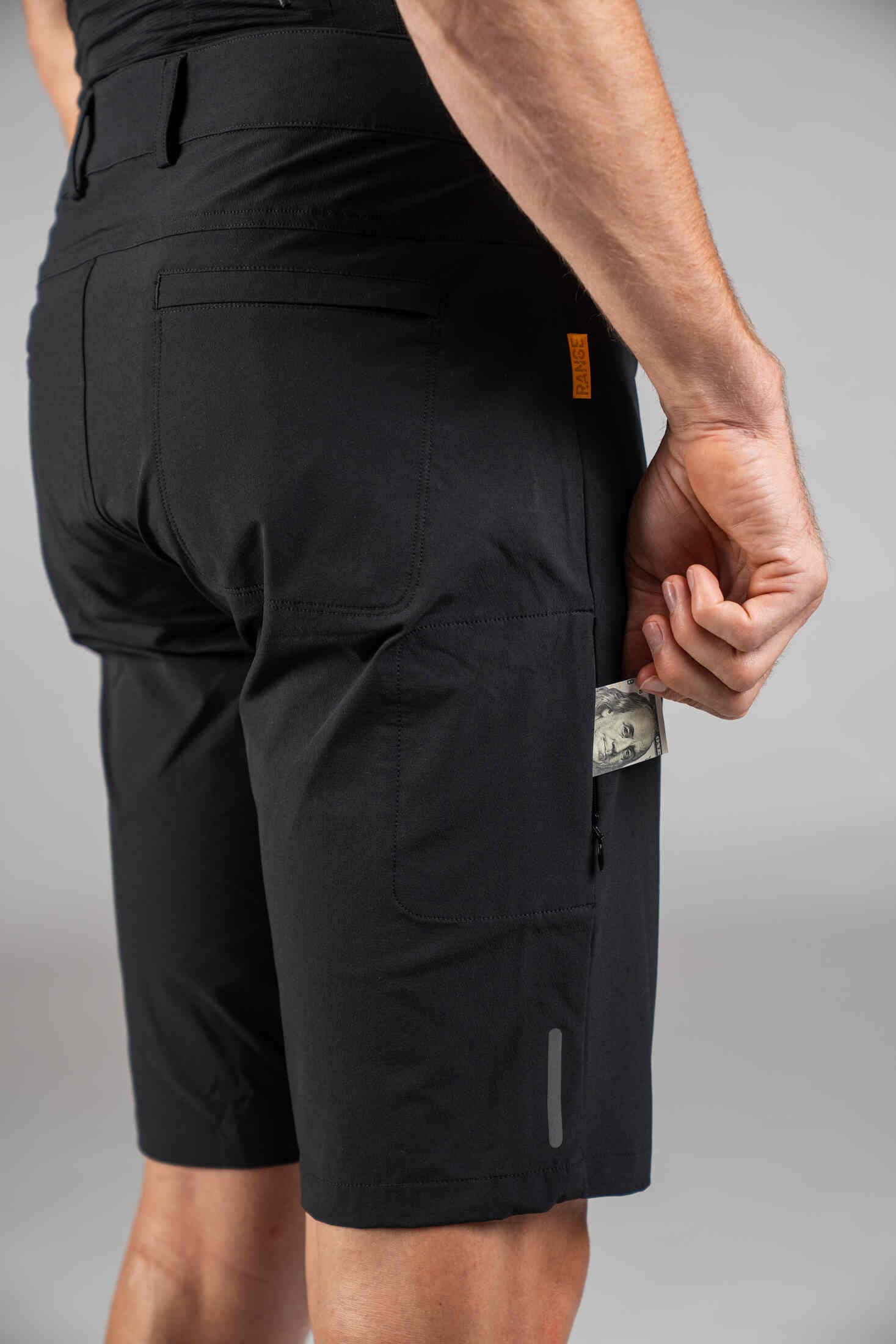 Men's Black Mountain Bike Shorts - Side Pocket