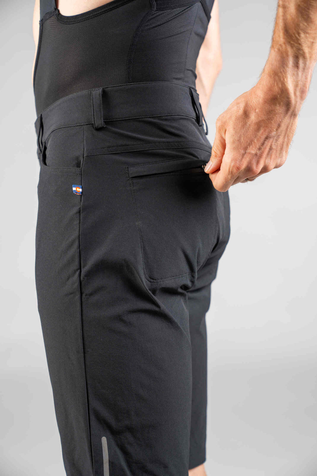 Men's Black Mountain Bike Shorts - Back Pocket