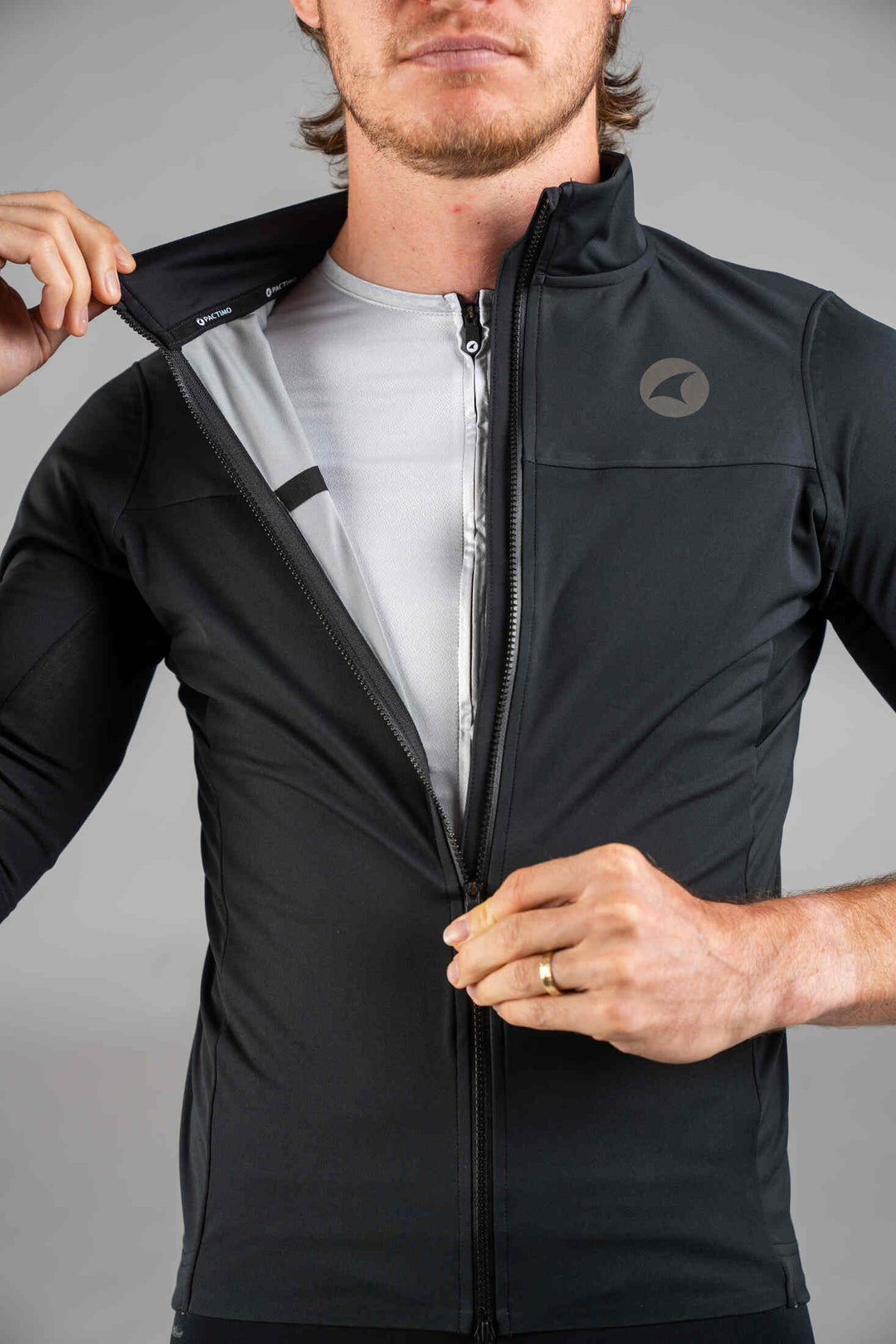 Men's Black Water-Resistant Short Sleeve Cycling Jacket - Zipper