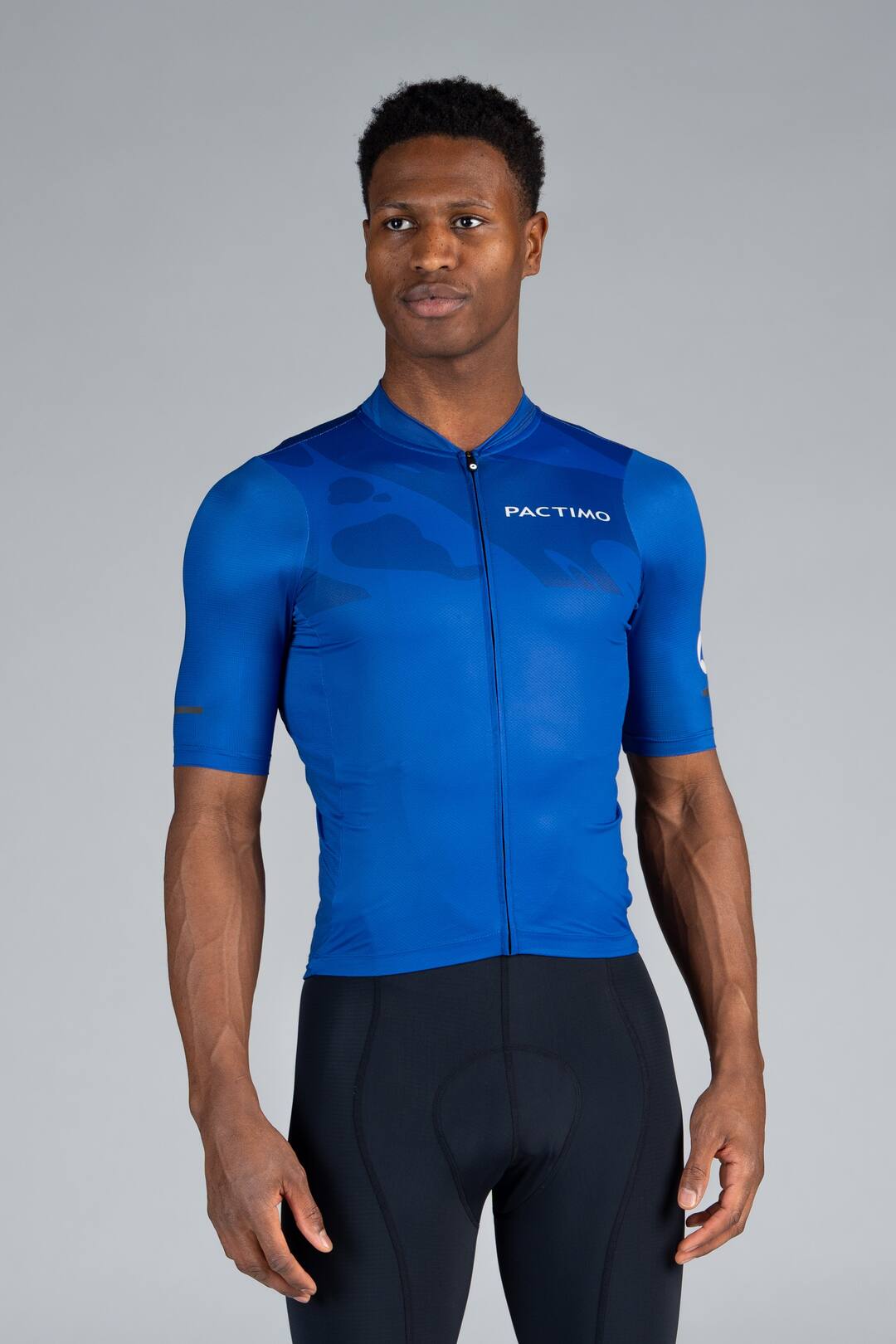 Men's Blue Ascent Aero Cycling Jersey - Front View