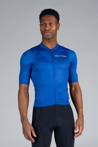 Men's Blue Ascent Aero Cycling Jersey - Front View