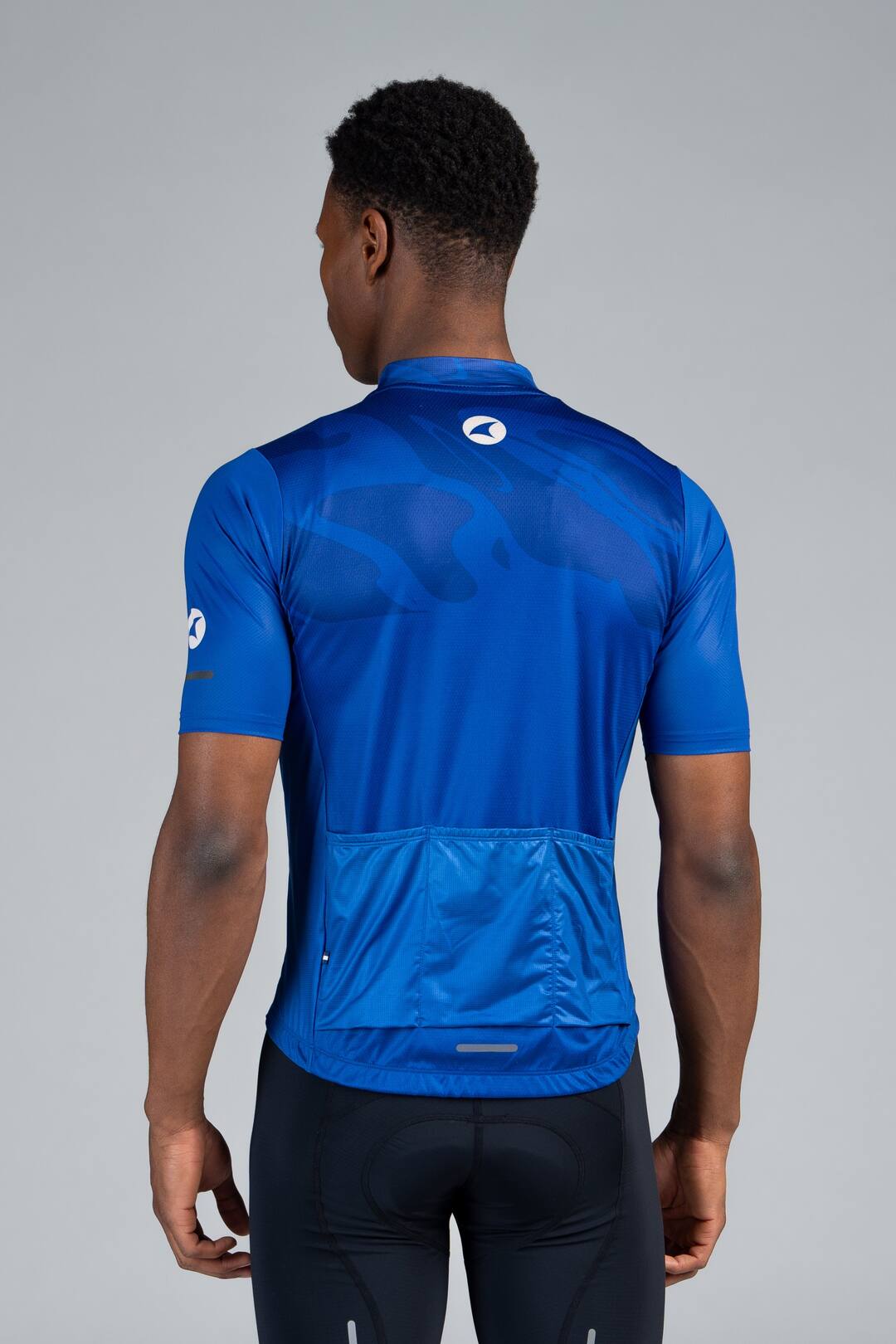 Men's Blue Ascent Cycling Jersey - Back View