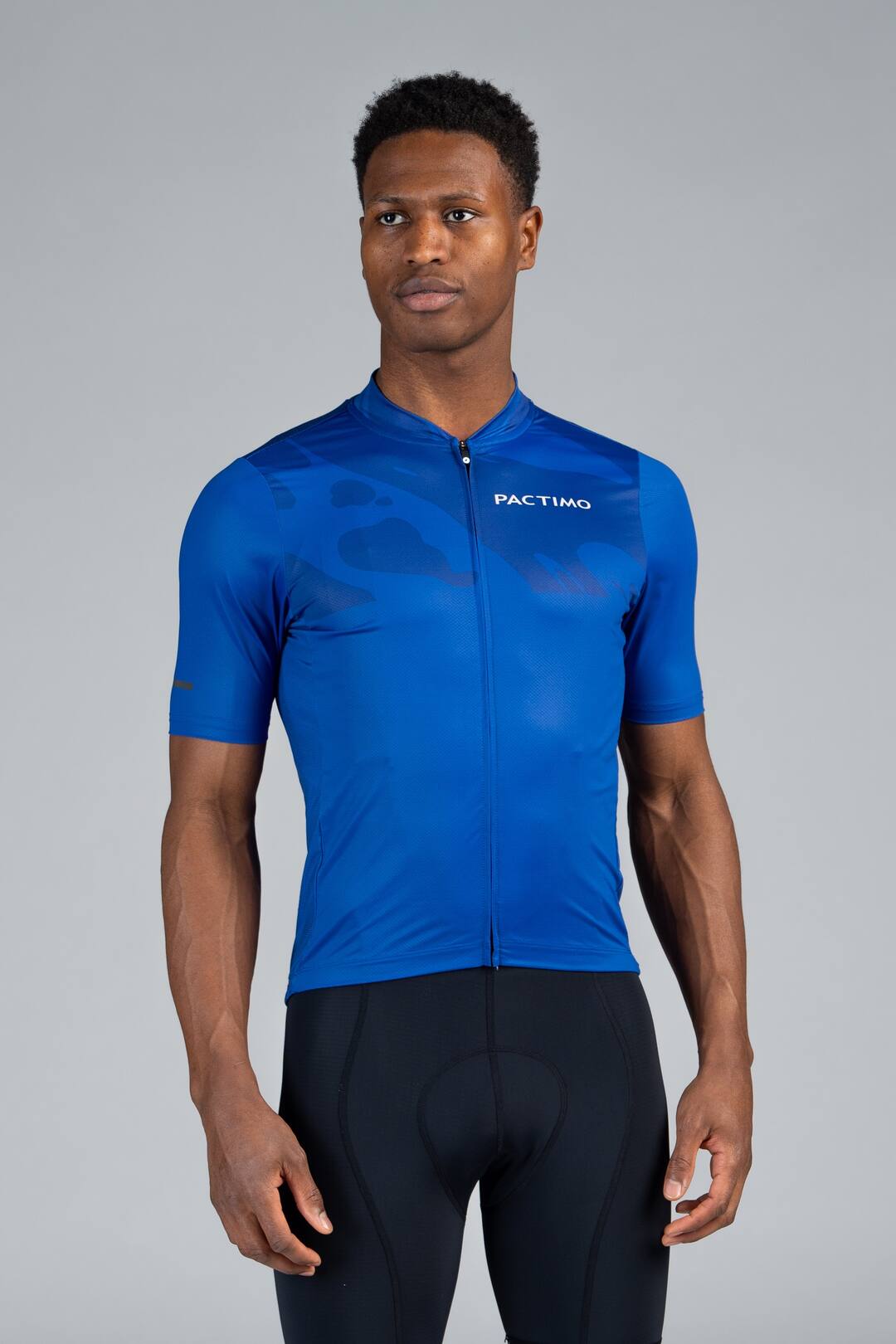 Men's Blue Ascent Cycling Jersey - Front View