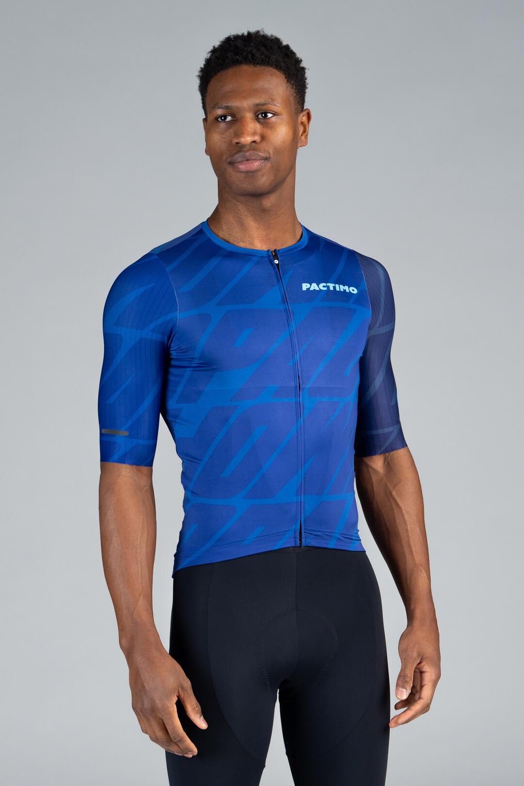 Men's Blue Flyte Cycling Jersey - Front View