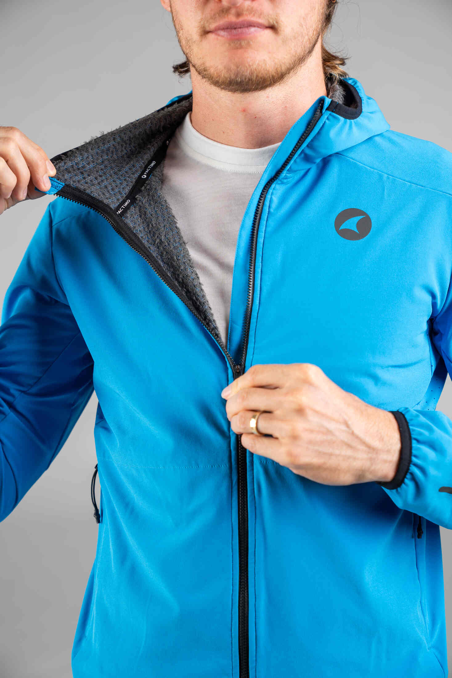 Men's Blue Insulated Cycling Jacket - Alpha Core Insulation