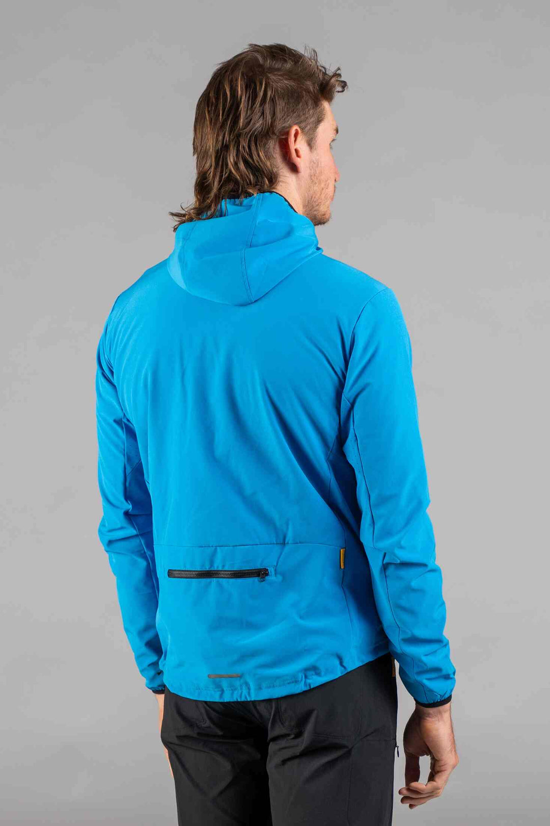 Men's Blue Insulated Cycling Jacket - Back View