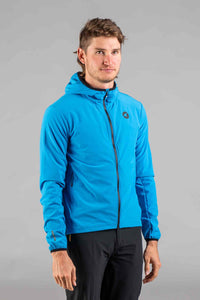 Men's Blue Insulated Cycling Jacket - Front View