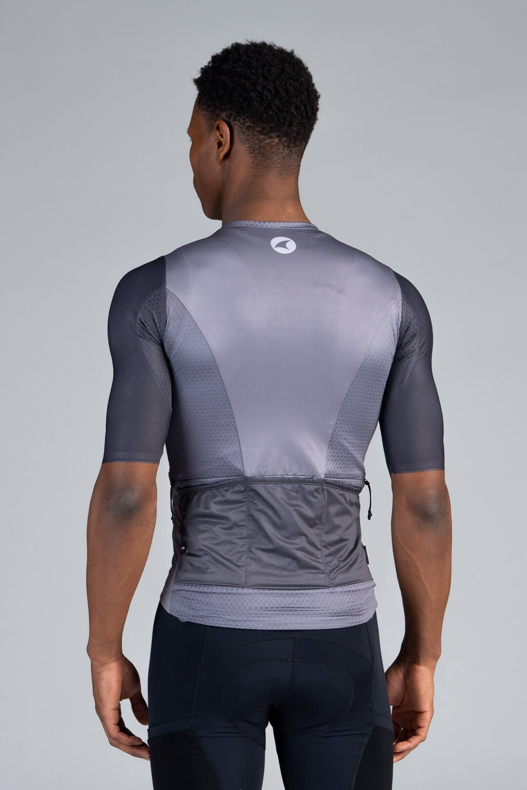 Men's Grey Gravel Cycling Jersey - Back View