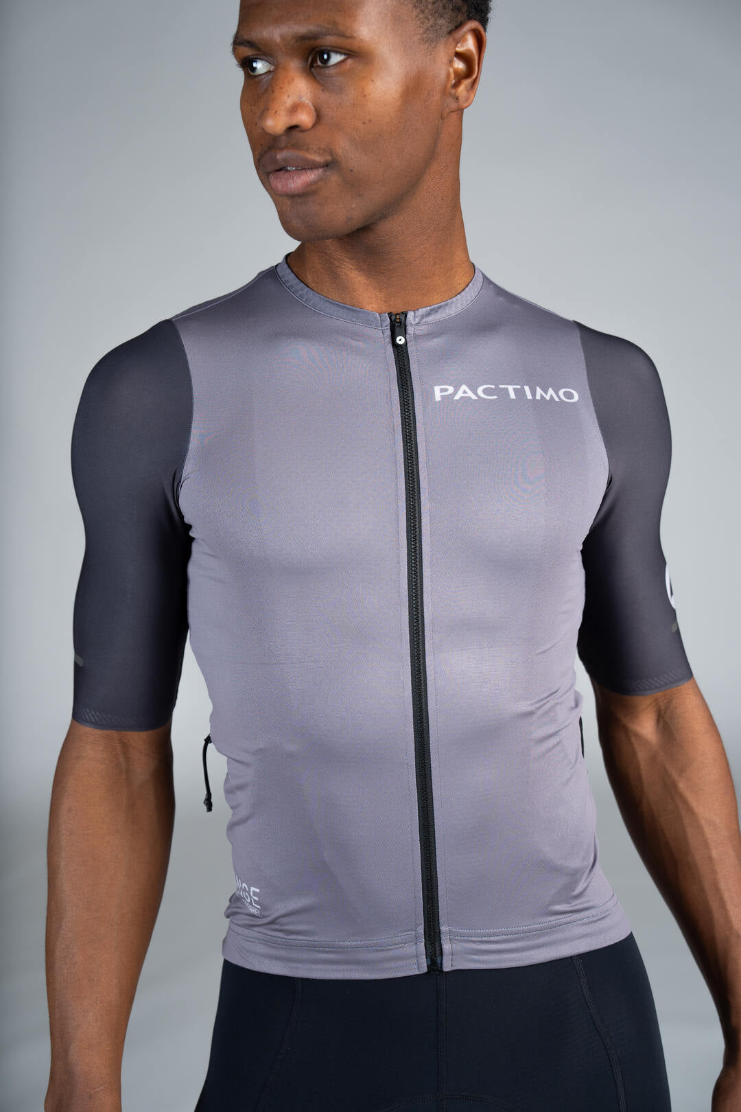 Men's Grey Gravel Cycling Jersey - Zipper