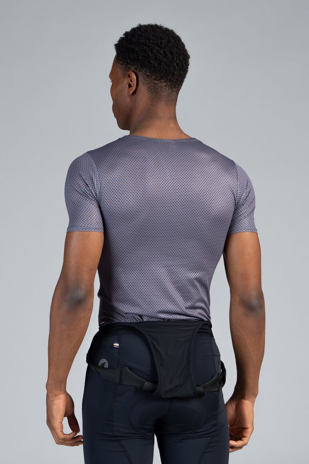 Men's Grey Mesh Cycling Base Layer - Back View