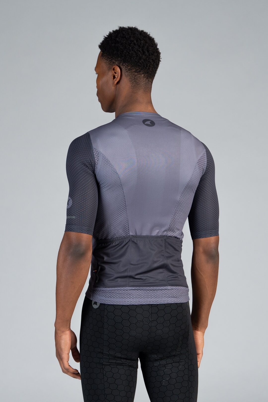 Men's Grey Mesh Cycling Jersey - Back View