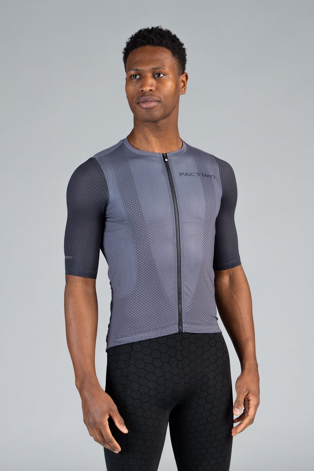 Men's Grey Mesh Cycling Jersey - Front View