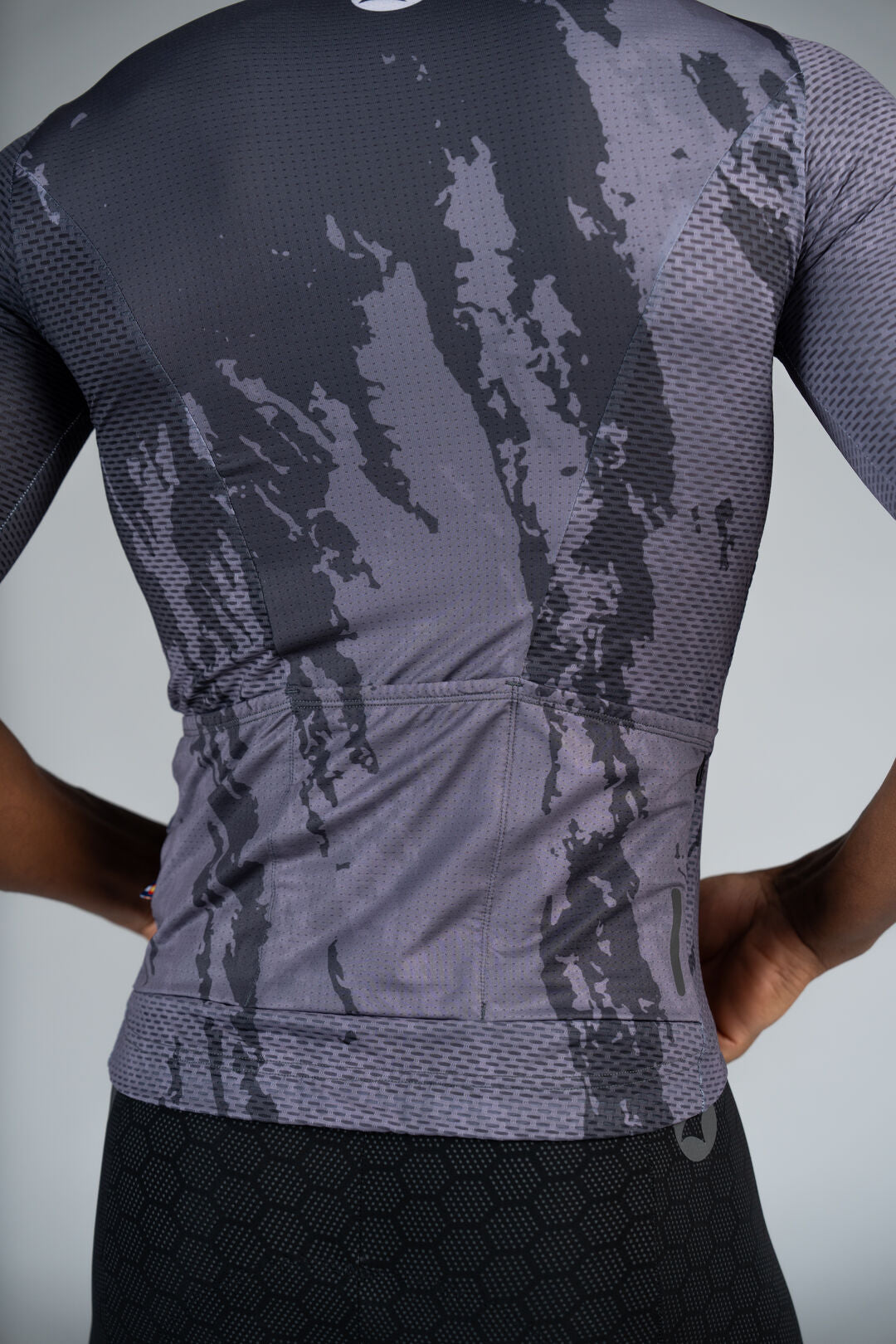 Men's Grey Mesh Cycling Jersey  Slopes Back Pockets