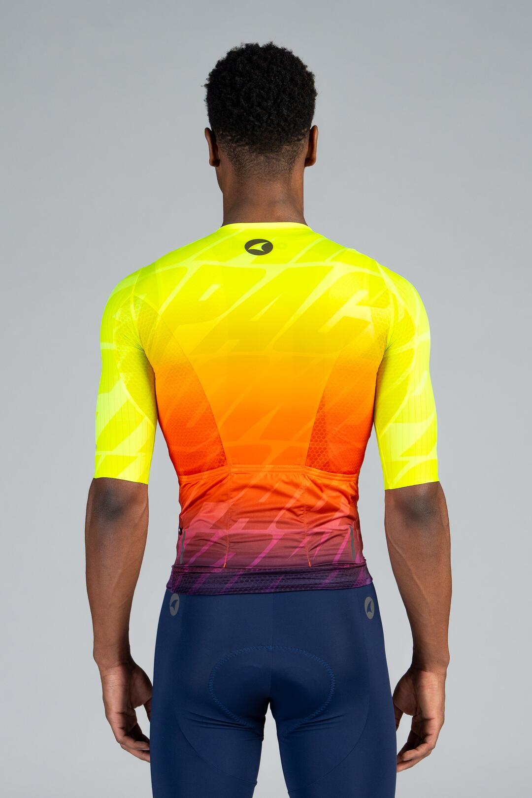 Men's High-Viz Yellow Flyte Cycling Jersey - Back View