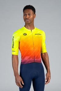 Men's High-Viz Yellow Flyte Cycling Jersey - Front View