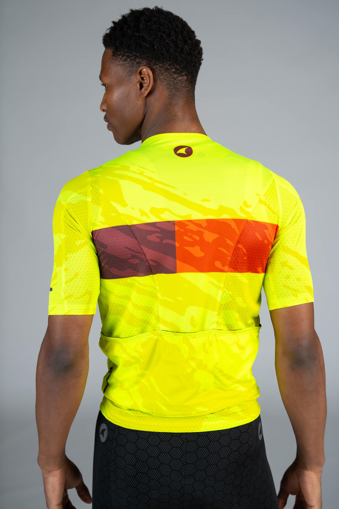 Men's High-Viz Stripe Summit Bike Jersey - Back View