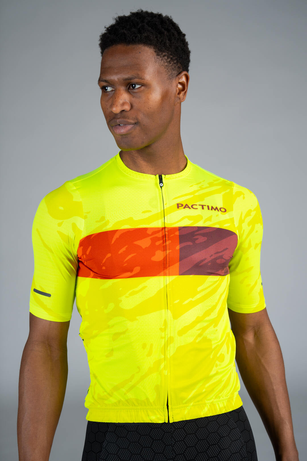 Men's High-Viz Stripe Summit Bike Jersey - Covered Zipper